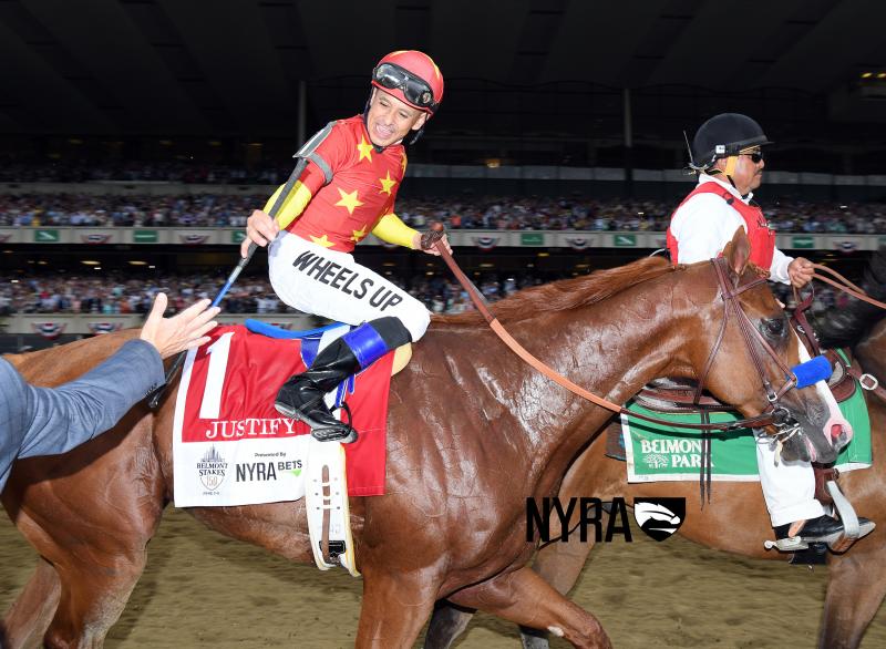 Justify wins the Triple Crown Belmont Stakes